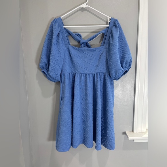 Free People Blue Violet Mini Dress size M sundress sun dress summer beachy - Picture 3 of 14